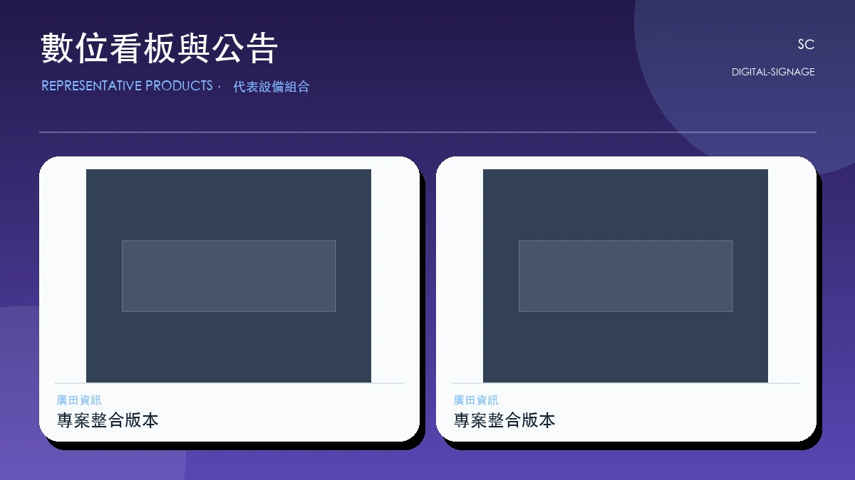 數位看板與公告代表畫面