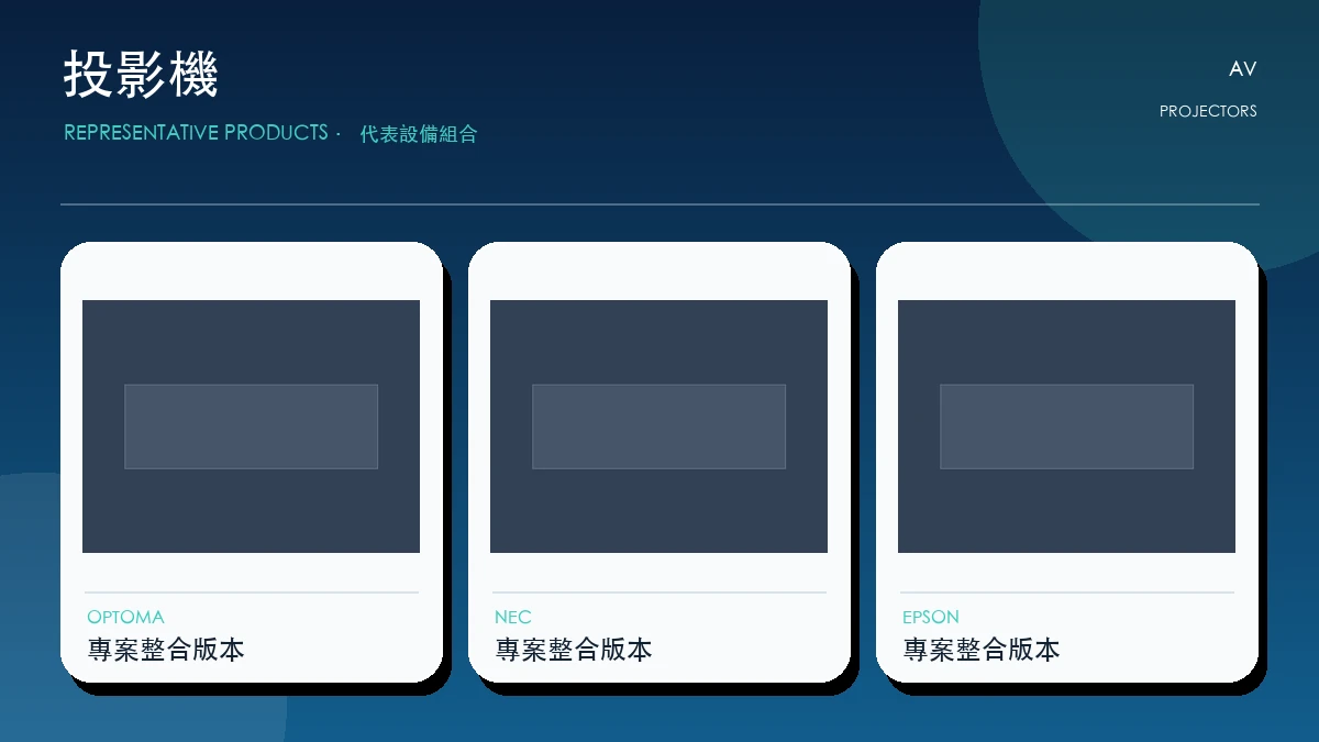 投影機代表畫面