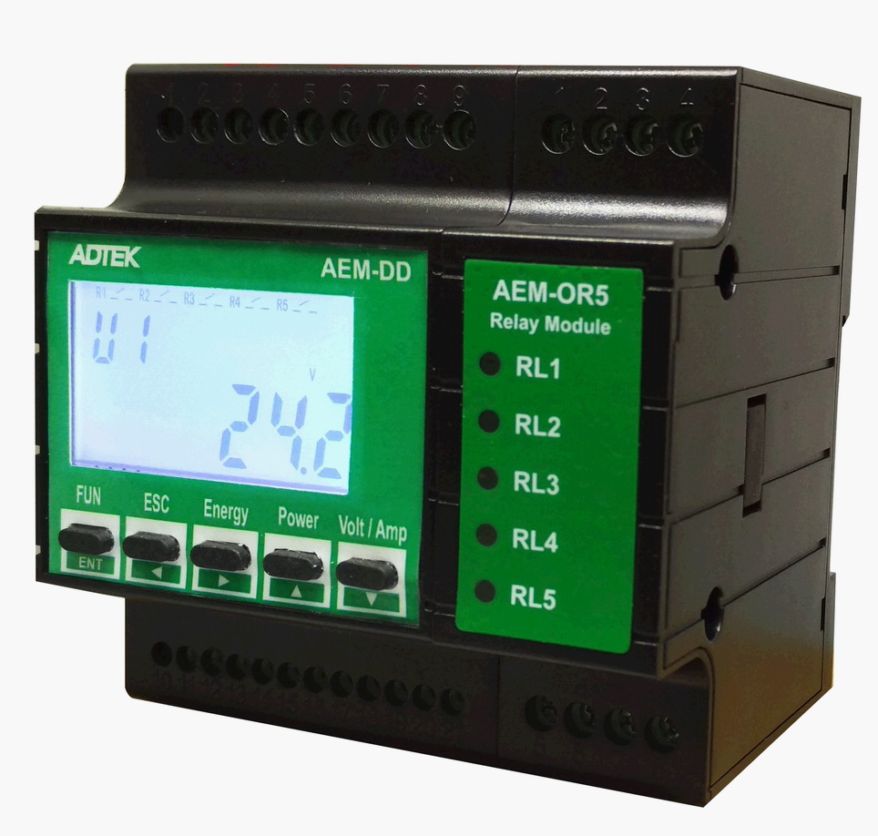 ADTEK AEM-DD 多迴路直流電力表架構示意