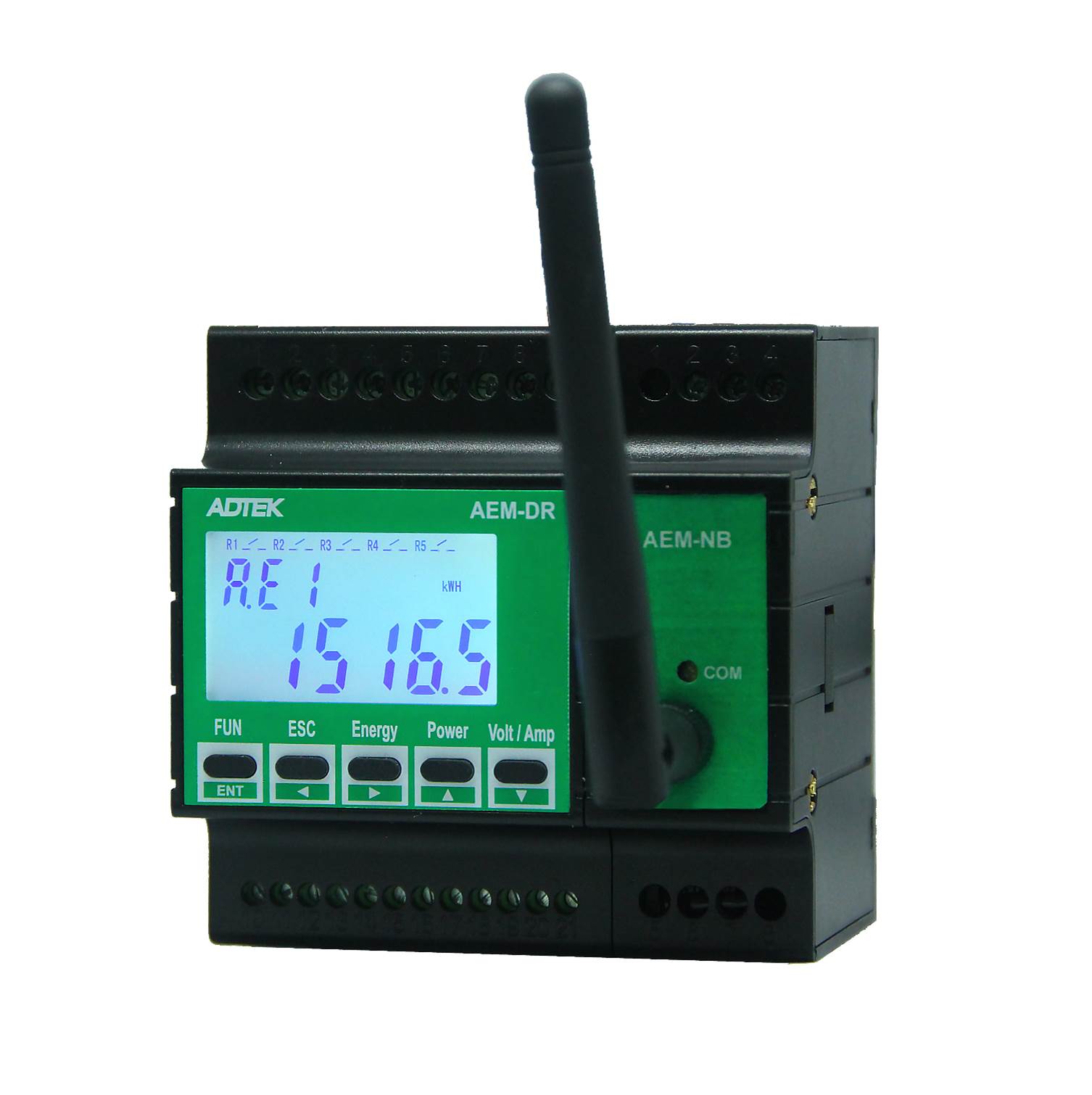 ADTEK AEM-DR 多迴路交流電力表架構示意