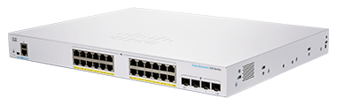 Cisco CBS350-24P-4G 24 埠 PoE+ 全網管交換器架構示意