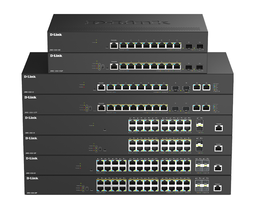 D-Link DMS-1250-12TP 網管交換器（：）架構示意