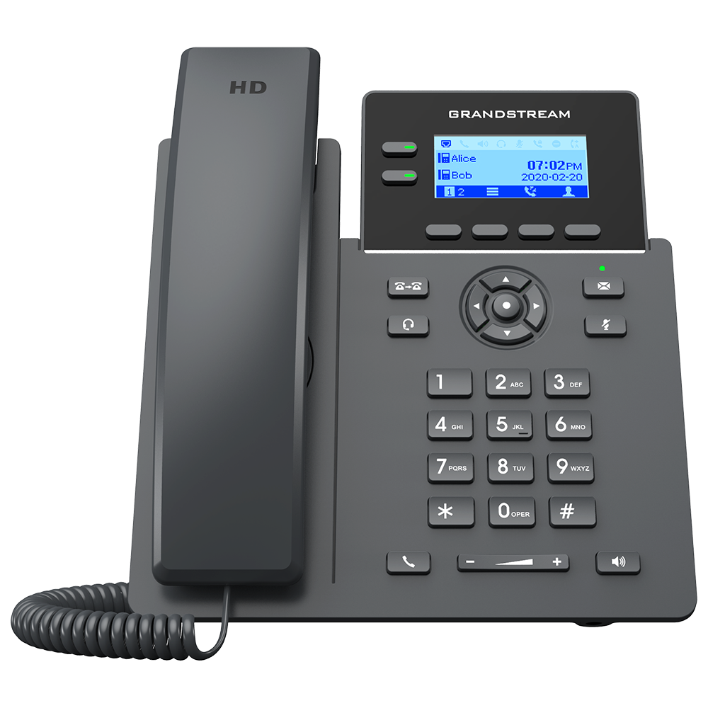 Grandstream GRP2602 2 線路電信級 IP 話機架構示意