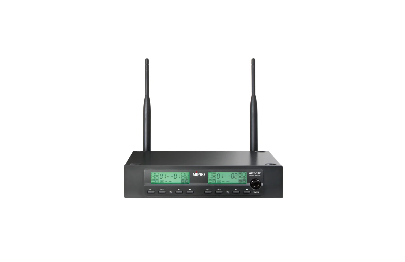 MIPRO ACT-312 UHF 類比雙頻道接收機架構示意