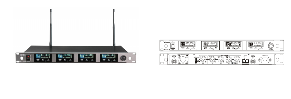 MIPRO ACT-747B UHF 類比四頻道接收機架構示意