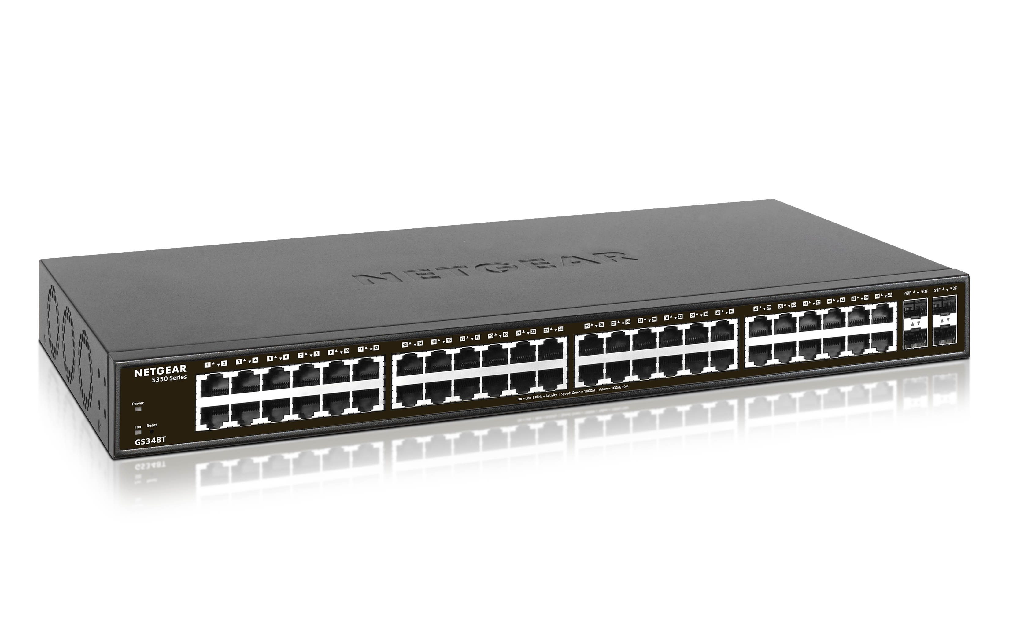 NETGEAR GS348T 48-Port Gigabit 智慧網管 Pro Switch 網管交換器架構示意