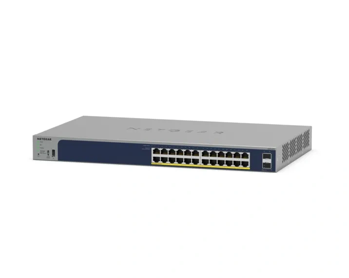 NETGEAR GS724TP 24 埠 PoE+ Smart Cloud 交換器架構示意