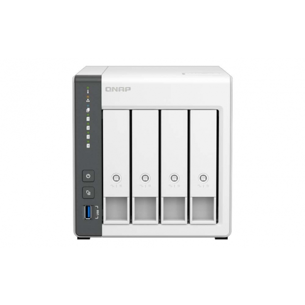 QNAP TS-433 4 Bay NAS主機，內建8CH QVR License架構示意