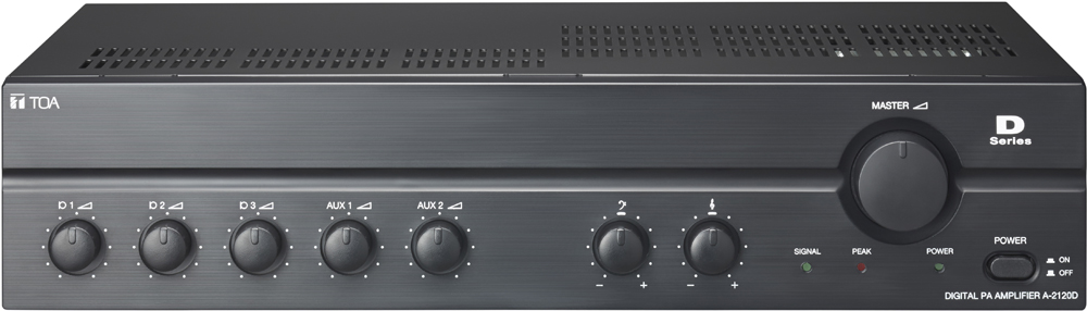 TOA A-2120D 120W 數位 PA 混音功率放大器架構示意